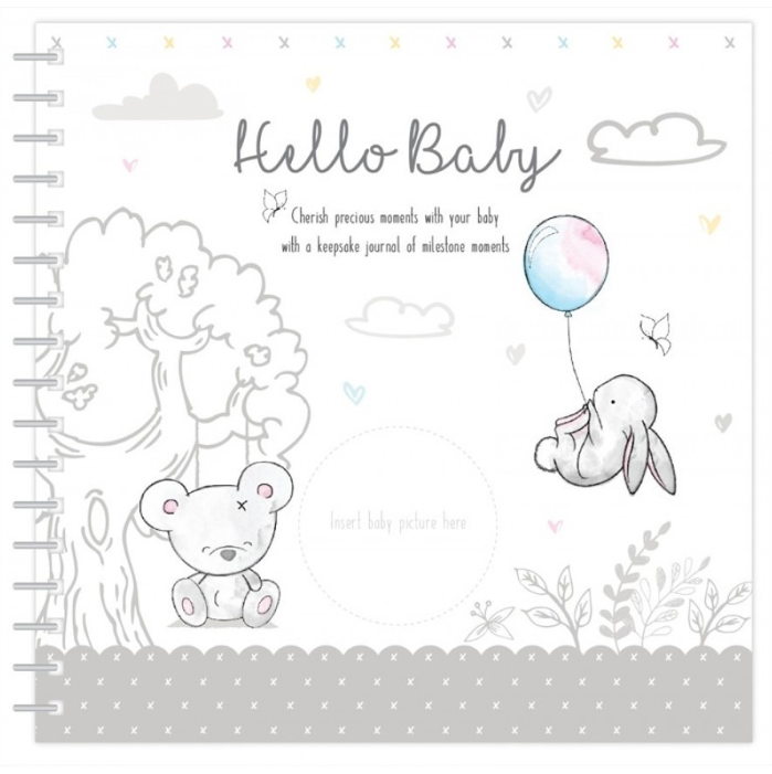 Unisex Organic Cotton Grey Bear New Baby Gift Box