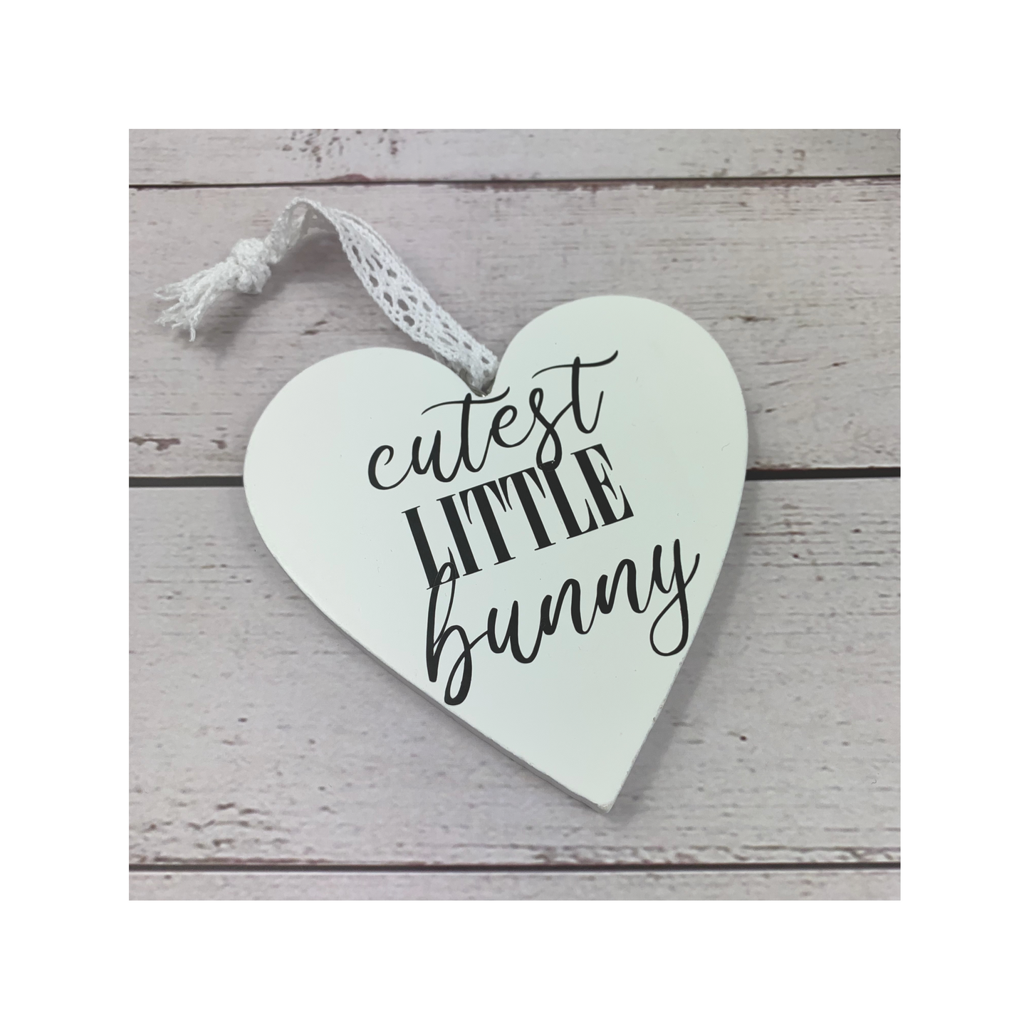 Personalised Bunny and FREE Wooden Heart